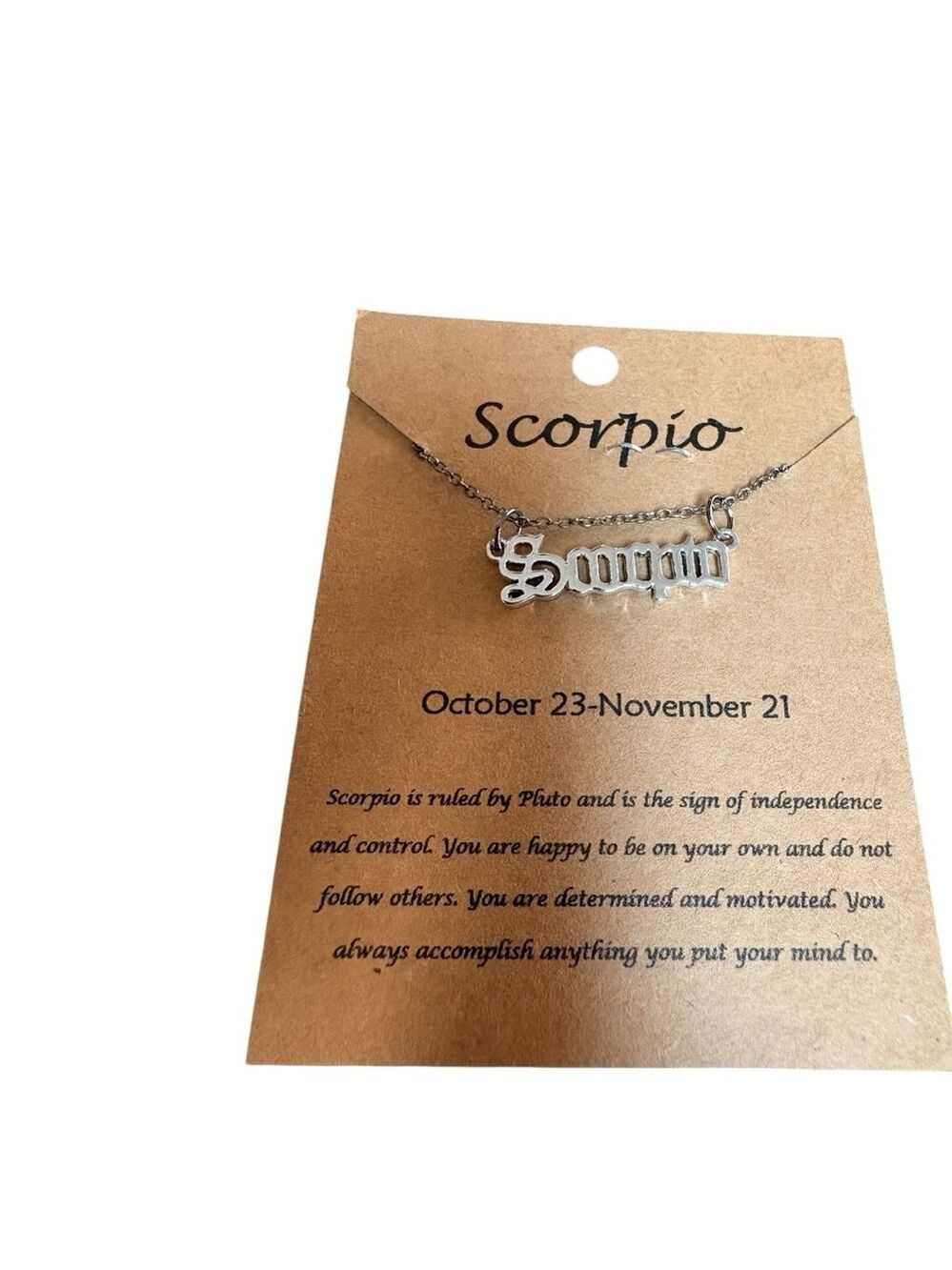Zodiac Scorpio Silver 18” Tone Necklace NEW